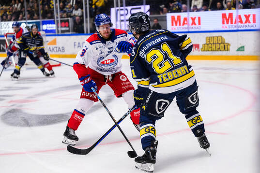 Oskarshamns  Niclas Burström och HV71s Mattias Tedenby