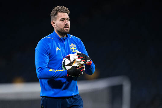 Goalkeeper Kristoffer Nordfeldt of Sweden of the Swedish