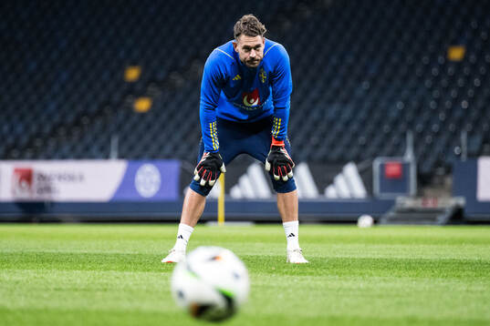 Goalkeeper Kristoffer Nordfeldt of Sweden of the Swedish
