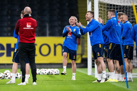 Emil Forsberg and Mattias Svanberg of Sweden of the Swedish