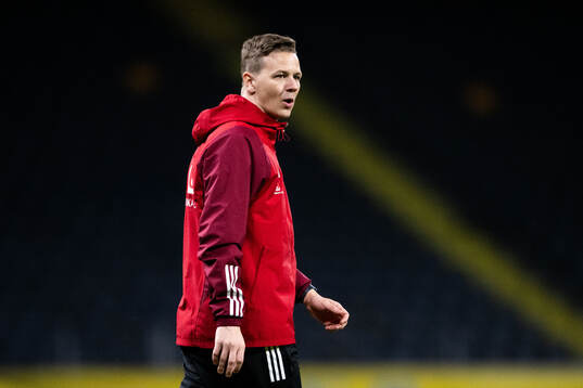 Goalkeeper coach Maths Elfvendal of the Swedish men's