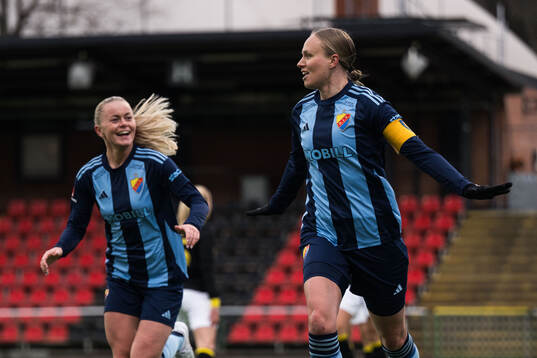 Djurgårdens Matilda Plan och Zara Jönsson jublar