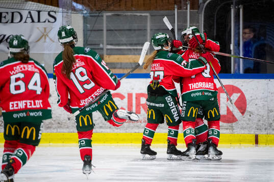 Frölundas spelare jublar