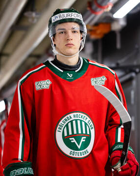 Frölundas David Edstrom innan kvartsfinal två i SHL