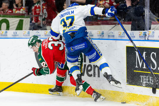 Frölundas Noah Hasa och Leksands Anton Lindholm