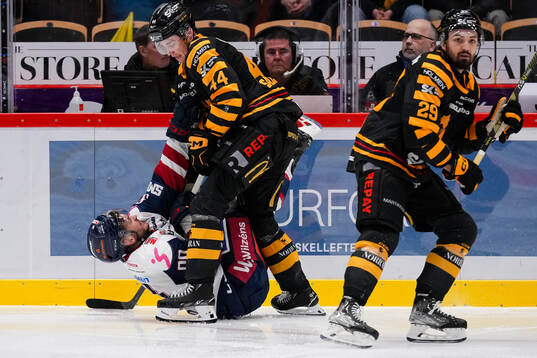 Linköpings Lance Bouma och Skellefteås Elias Salomonsson
