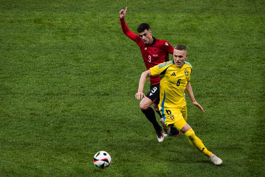 Jasir Asani of Albania and Ludwig Augustinsson of Sweden