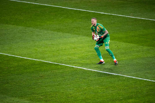 goalkeeper Robin Olsen of Sweden