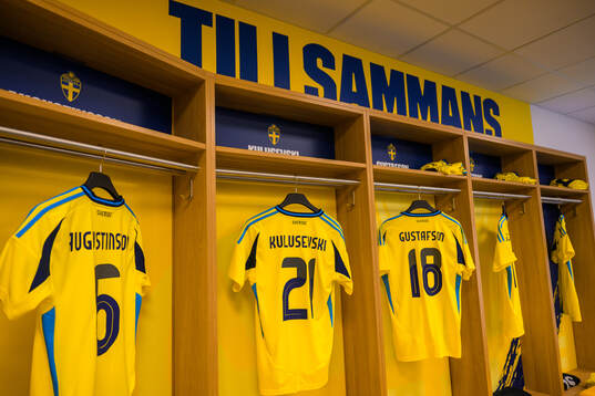 Jerseys of Ludwig Augustinsson, Dejan Kulusevski and Samuel