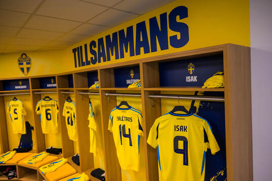 Jerseys of Anton Salétros and Alexander Isak hanging in