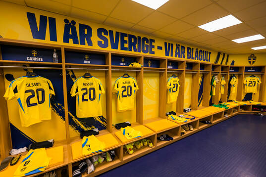 Jerseys of hospitalized Swedish player Kristoffer Olsson