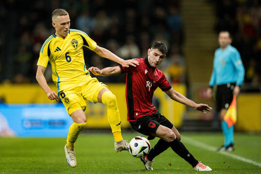 Ludwig Augustinsson of Sweden and Qazim Laci of Albania
