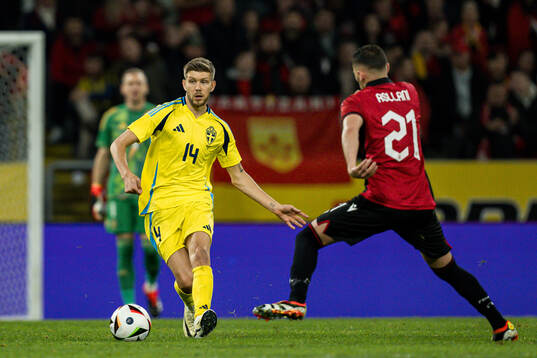 Anton Salétros of Sweden and Kristjan Asllani of Albania