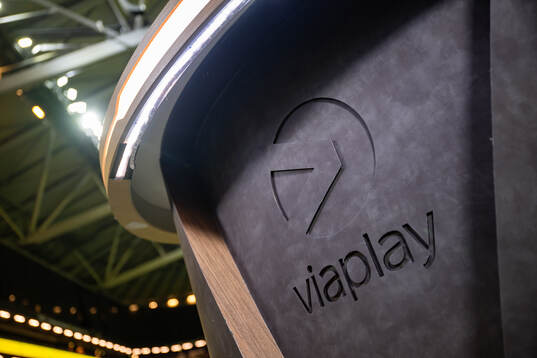 A logotype of Swedish broadcaster Viaplay