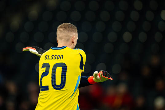 Goalkeeper Robin Olsen of Sweden at warm up