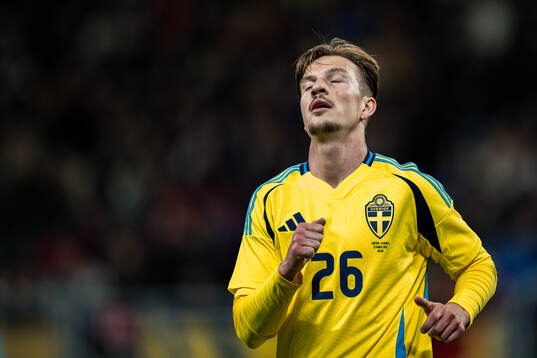 Simon Olsson of Sweden looks dejected
