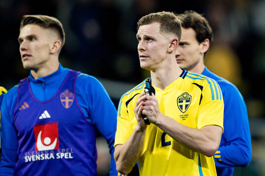 Emil Krafth of Sweden celebrates
