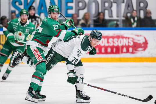 Rögles Linus Sjödin och Färjestads Patrik Lundh