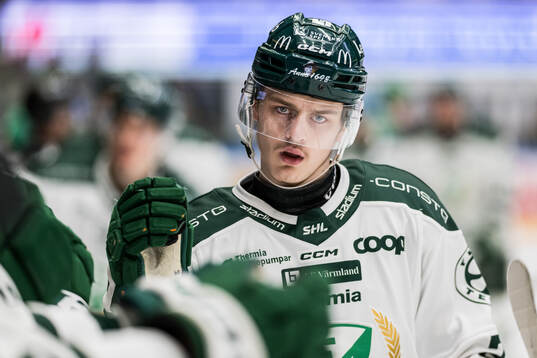 Färjestads Lucas Forsell jublar