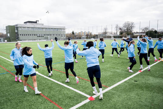 Under en träning med Malmö FF