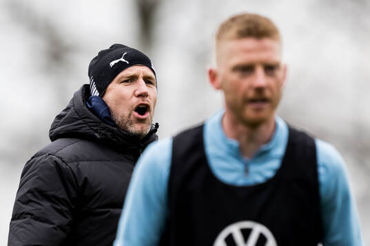 Malmö FFs tränare Henrik Rydström och Anders Christiansen