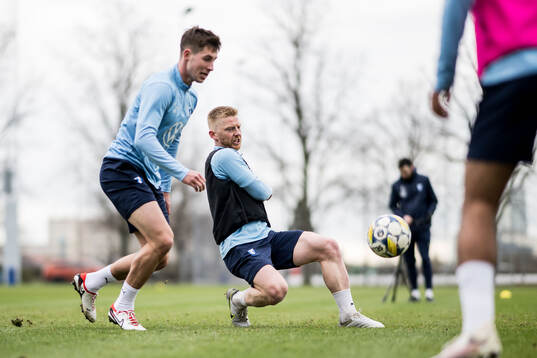 Malmö FFs Lasse Berg Johnsen och Anders Christiansen