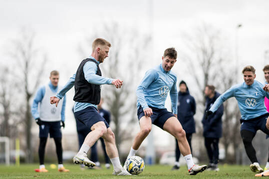 Malmö FFs Anders Christiansen och Lasse Berg Johnsen