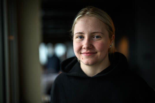 Lina Ljungblom of Sweden poses for a portrait at a press
