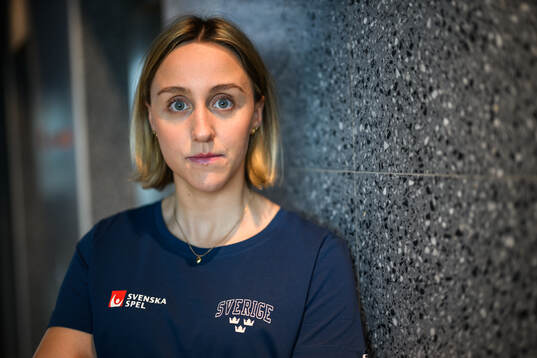Hanna Olsson of Sweden poses for a portrait at a press