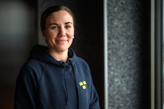Anna Kjellbin of Sweden poses for a portrait at a press