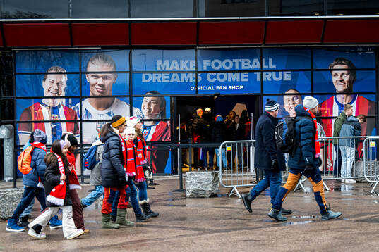 General exterior view of the fan shop outside Ullevaal