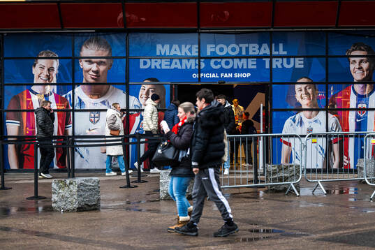 General exterior view of the fan shop outside Ullevaal