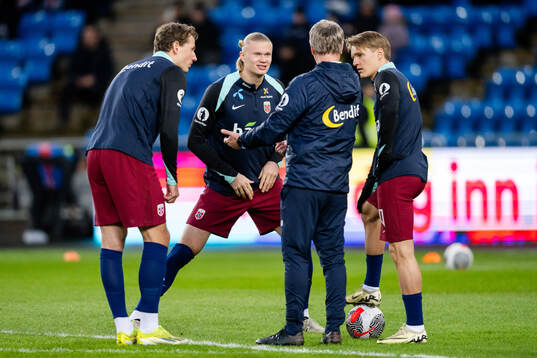 Sander Berge, Erling Braut Haaland and Martin Ødegaard of