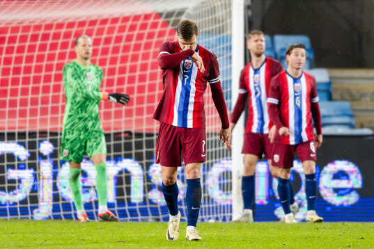 Alexander Sørloth of Norway looks dejected