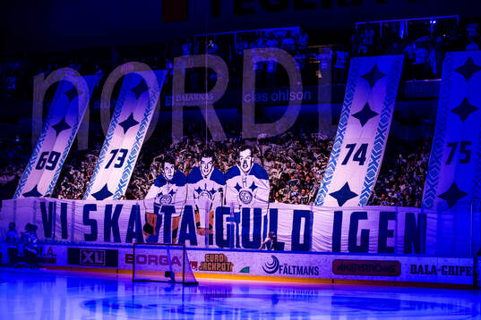 Leksands TIFO innan kvartsfinal tre i SHL mellan Leksand