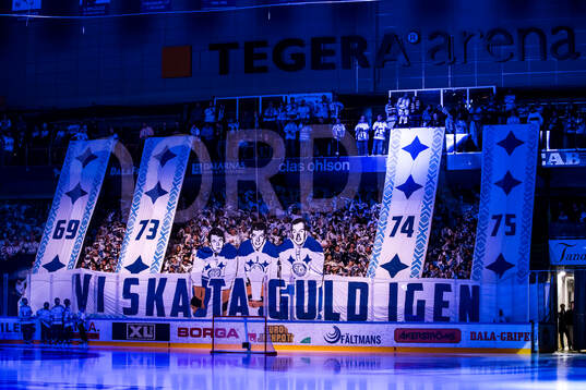 Leksands TIFO innan kvartsfinal tre i SHL mellan Leksand