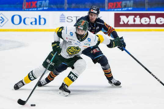 Björklövens Daniel Rahimi och Djurgårdens Anton Gradin