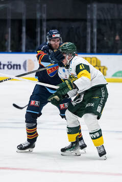 Djurgårdens Anton Gradin och Björklövens Maxime Fortier