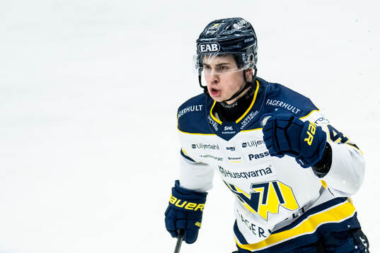 HV71s Hugo Fransson jublar