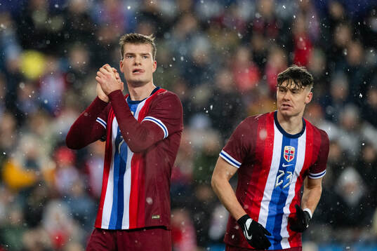 Alexander Sørloth and Jørgen Strand Larsen of Norway