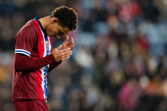 Antonio Nusa of Norway looks dejected