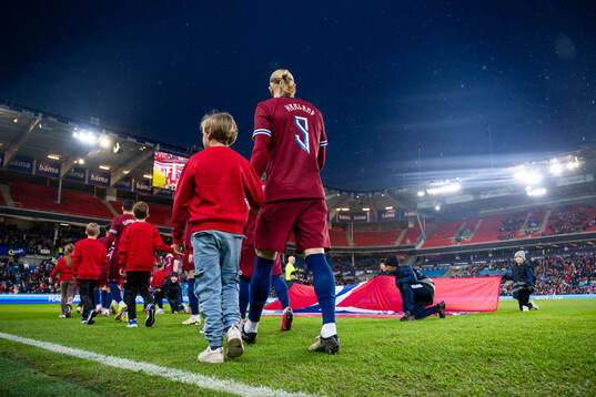 Erling Braut Haaland of Norway enters the pitch