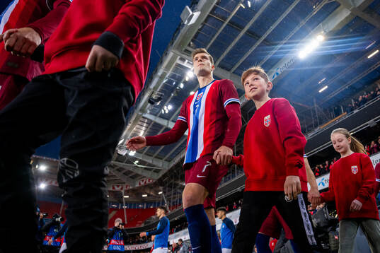 Alexander Sørloth of Norway enters the pitch