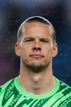 Goalkeeper Ørjan Håskjold Nyland of Norway line up
