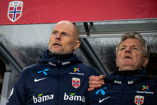 Ståle Solbakken, head coach of Norway, and Kent Bergersen,