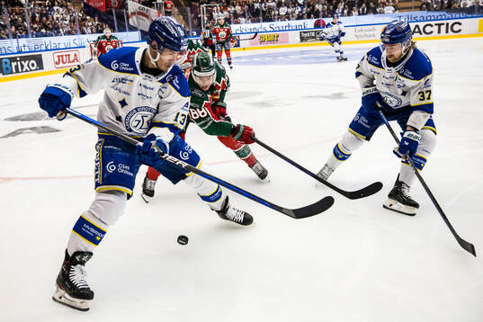 Leksands Jon Knuts och Frölundas Malte Strömwall och