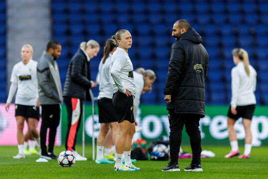 Filippa Curmark and Head coach Mak Lind of Häcken