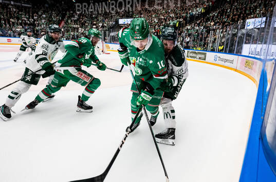 Rögles Rodrigo Abols och Färjestads Linus Johansson