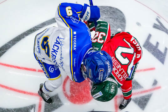 Leksands Patrik Zackrisson och Frölundas Noah Hasa