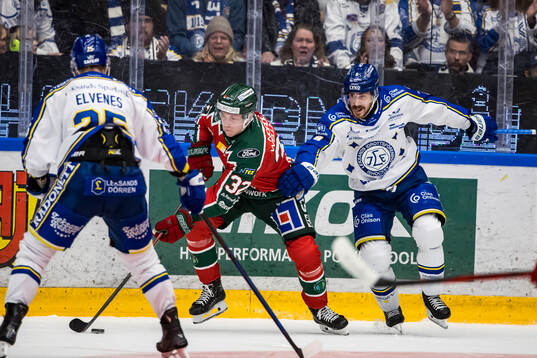 Frölundas Noah Hasa och Leksands Matt Caito